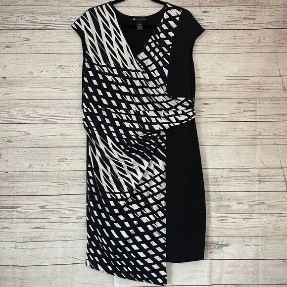 Lane Bryant Black/White Wrap Inspired Dress Size 14/16 - Picture 1 of 6